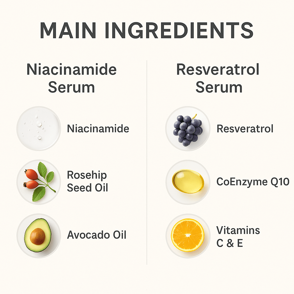 Niacinamide & Resveratrol Face Serum Duo – Anti-Aging, Pore-Reducing & Brightening Skincare Bundle